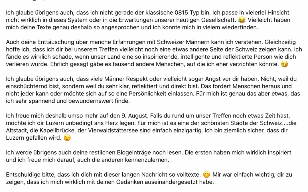 Eine E-Mail, die meinen Sommer versüsst hat